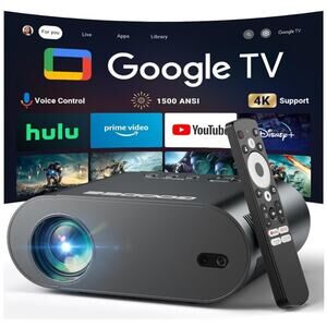 GooDee 4K Smart Projector WiFi6 BT Dolby Google TV Voice New OB